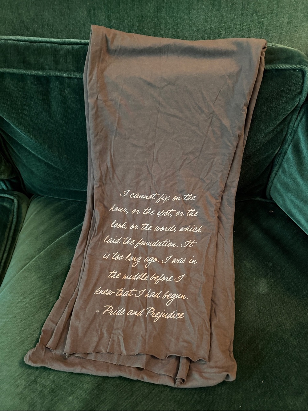 Gray Pride & Prejudice Quote Scarf